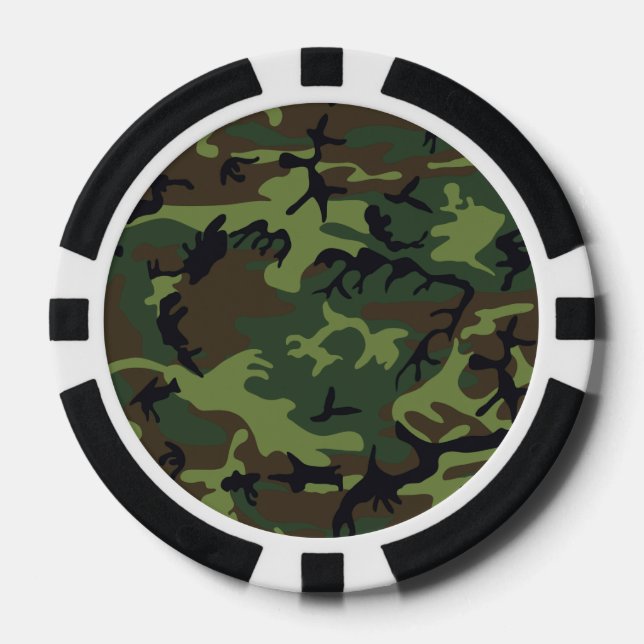 Lot De Jeton De Poker Camo Woodland (Recto)