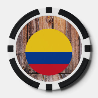 Lot De Jeton De Poker Cercle drapeau de la Colombie sur arrière - plan d