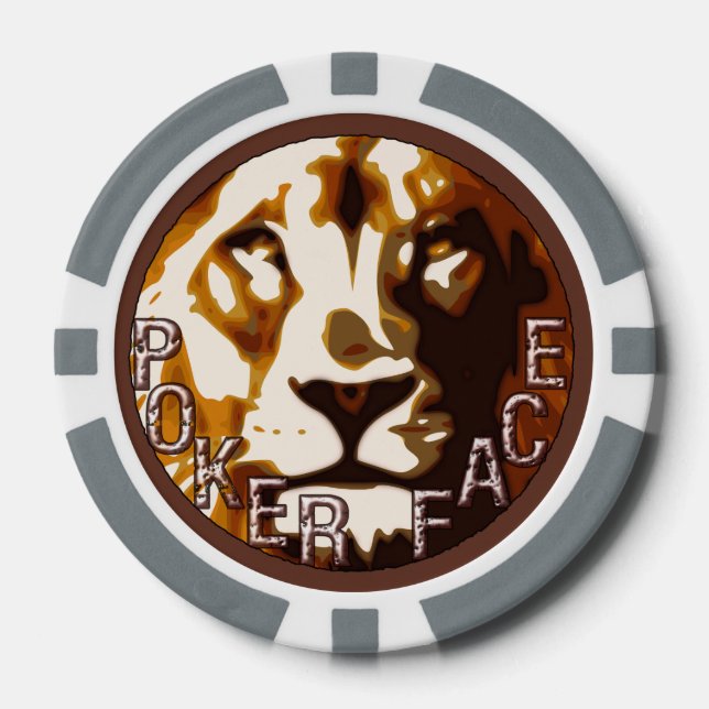 Lot De Jeton De Poker Chip de poker en tête de lion (Recto)