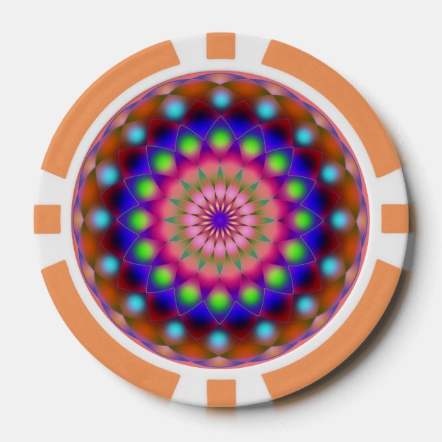 Lot De Jeton De Poker Chip de poker Mandala (Recto)