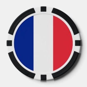 Lot De Jeton De Poker Chips de poker avec Drapeau de France