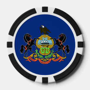 Lot De Jeton De Poker Chips de poker avec Drapeau de Pennsylvanie
