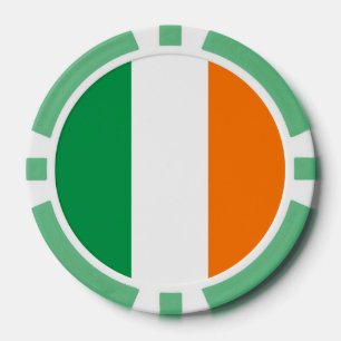 Lot De Jeton De Poker Chips de poker avec Drapeau d'Irlande