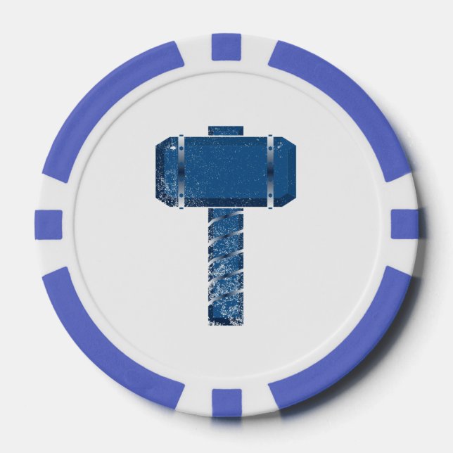 Lot De Jeton De Poker Chips de poker en argile moyenne DAoC, Bleu bord s (Recto)