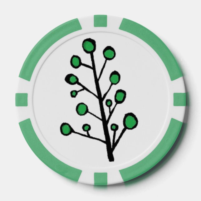Lot De Jeton De Poker Chips de poker Green Dot Tree (Recto)