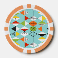 Chips de poker Motif Retro Harlequin