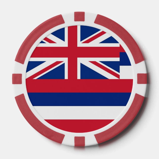 Lot De Jeton De Poker Chips de poker patriotique avec Drapeau de Hawaii (Recto)