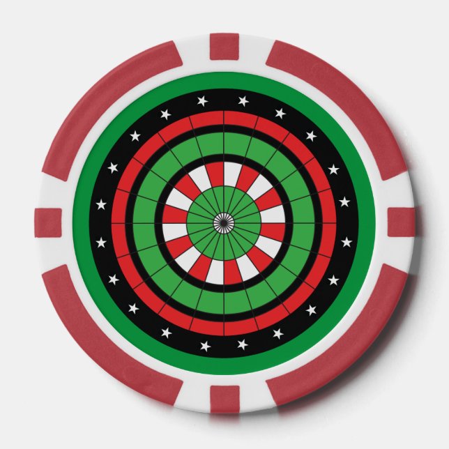 Lot De Jeton De Poker Cible de fléchettes de Noël (Recto)