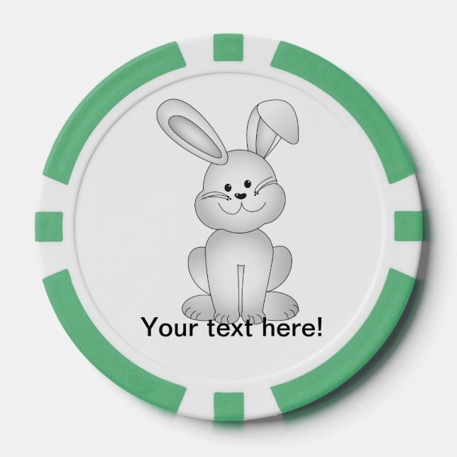 Lot De Jeton De Poker Clipart blanc de lapin (Recto)