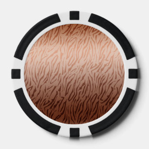 Lot De Jeton De Poker Copie en bronze de tigre d'Ombre d'or