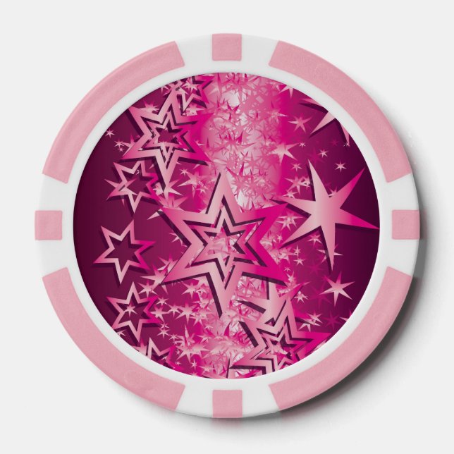 Lot De Jeton De Poker Crystals Stars rose (Recto)