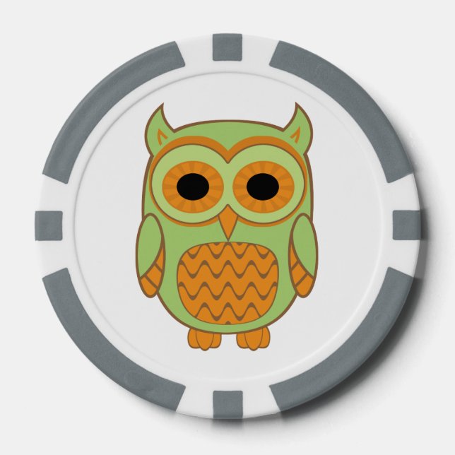 Lot De Jeton De Poker Cute Owl (Recto)