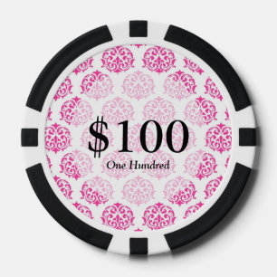 Lot De Jeton De Poker Damas rose chaud