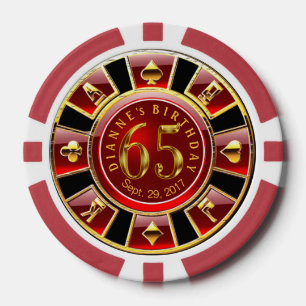 Lot De Jeton De Poker Dianne 65e anniversaire Vegas Casino Chip-Gold
