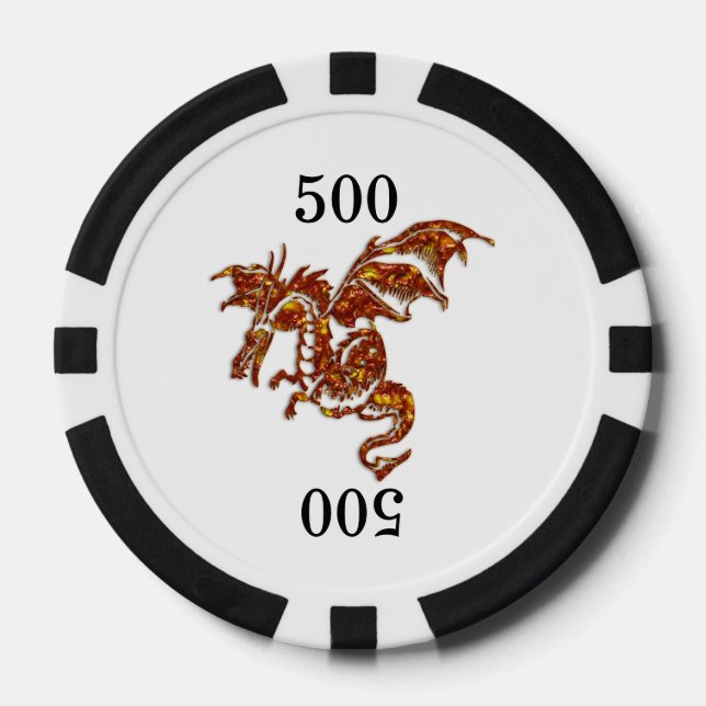 Lot De Jeton De Poker Dragon flamboyant (Recto)