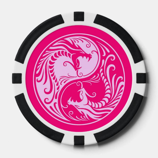 Lot De Jeton De Poker Dragon rose Yin Yang (Recto)