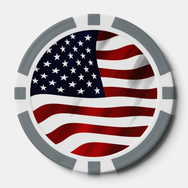 Lot De Jeton De Poker Drapeau américain (Recto)