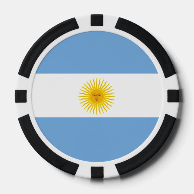Lot De Jeton De Poker Drapeau Argentine (Recto)
