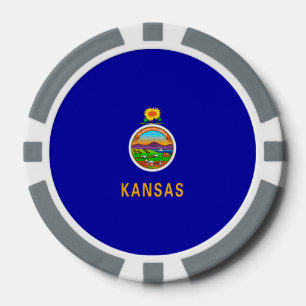 Lot De Jeton De Poker Drapeau de l'État du Kansas