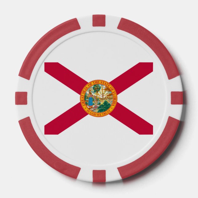 Lot De Jeton De Poker Drapeau d'État de Floride (Recto)