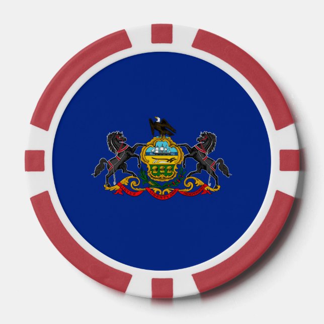 Lot De Jeton De Poker Drapeau d'État de Pennsylvanie (Recto)