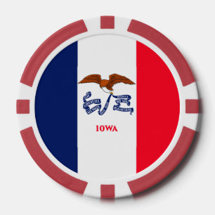 Lot De Jeton De Poker Drapeau d'État Iowa