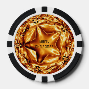 Lot De Jeton De Poker Élégant Chic Gold Copper Christmas Star Poker Ch
