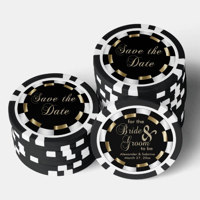 Lot De Jeton De Poker Enregistrer la date pour la mariée et la chambre (Empiler)