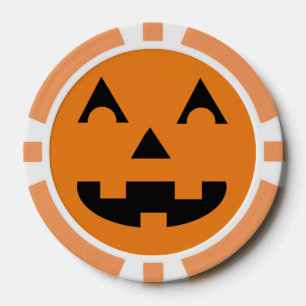 Lot De Jeton De Poker Face du Citrouille Halloween Jack-o'-lantern