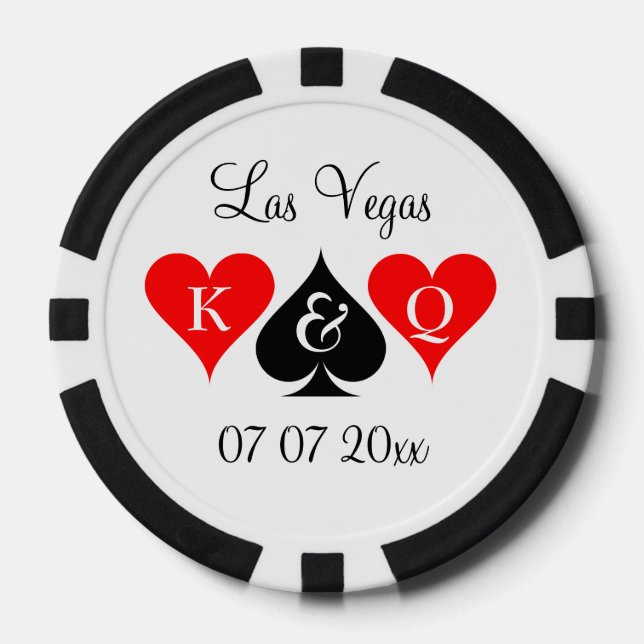 Lot De Jeton De Poker Fête de mariage sur mesure Las Vegas faveur puces  (Recto)