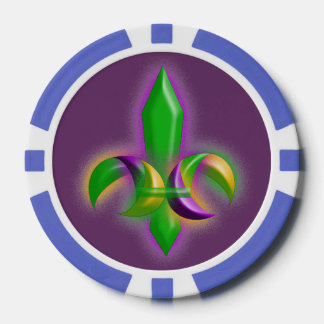 Lot De Jeton De Poker Fleur de lis Mardi Gras Style Party Poker Chips