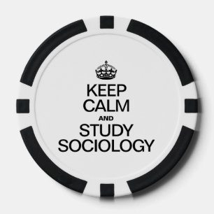 LOT DE JETON DE POKER GARDER LE CALME ET ÉTUDIER LA SOCIOLOGIE