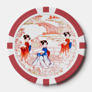 Lot De Jeton De Poker Geishas dans le jardin