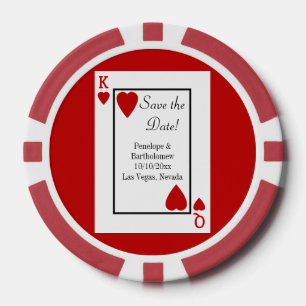 Lot De Jeton De Poker Jouer Carte King/Queen Enregistrer la date Faveur