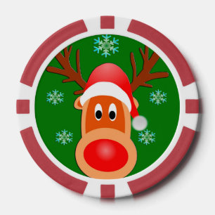 Lot De Jeton De Poker Joyeux Noël mignon Chips de poker en argile de cer