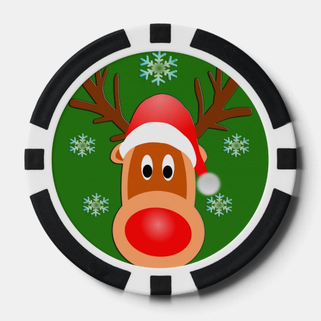 Lot De Jeton De Poker Joyeux Noël mignon Chips de poker en argile de cer (Recto)