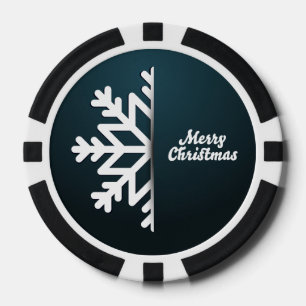 Lot De Jeton De Poker Joyeux Noël Snowflake Blue