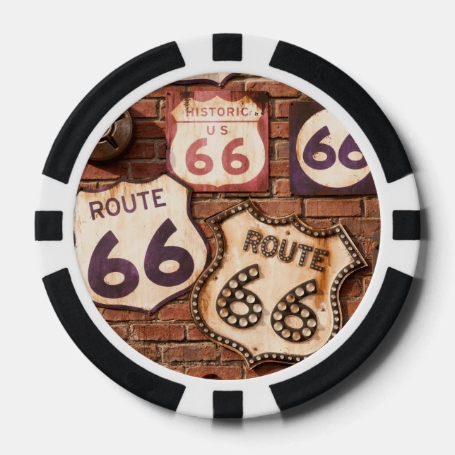 Lot De Jeton De Poker Man Cave Route 66 style 2 (Recto)