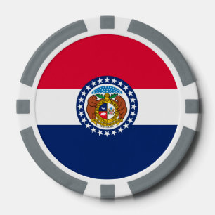 Lot De Jeton De Poker Modèle de drapeau d'État du Missouri