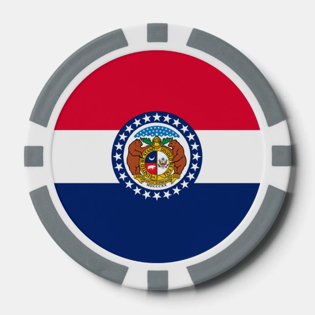 Lot De Jeton De Poker Modèle de drapeau d'État du Missouri (Recto)