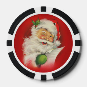 Lot De Jeton De Poker Noël du Père Noël vintage