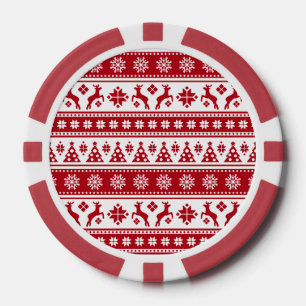 Lot De Jeton De Poker Noël Vacances Nordic Motif Cosy