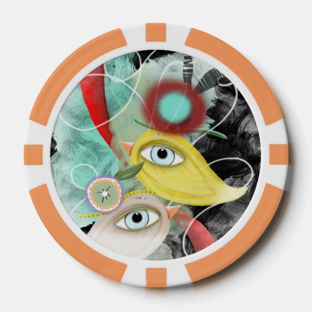 Lot De Jeton De Poker Oiseaux (Recto)