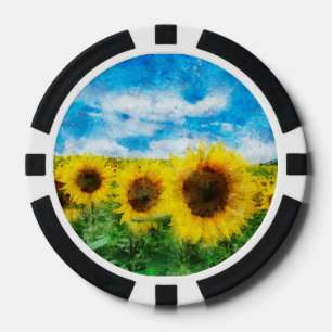 Lot De Jeton De Poker Peinture de tournesols