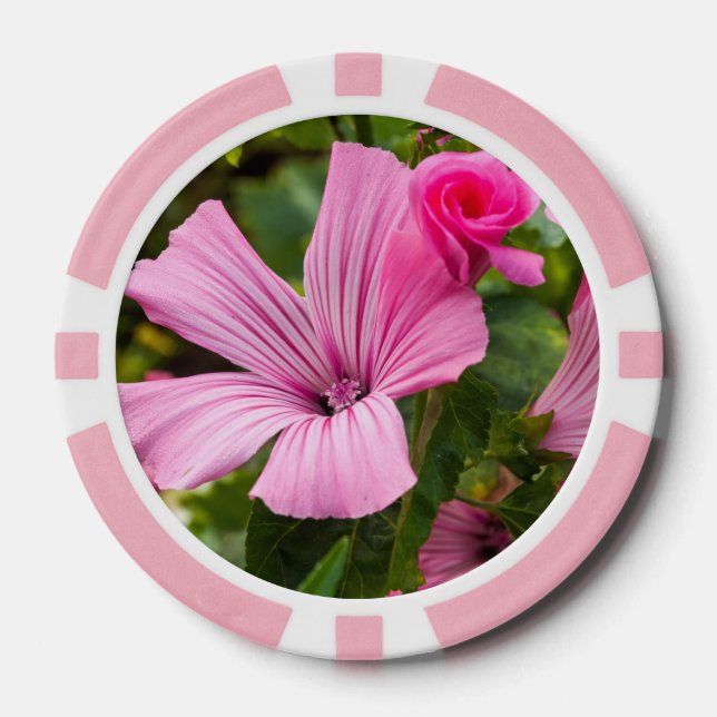 Lot De Jeton De Poker photo fleur rose (Recto)