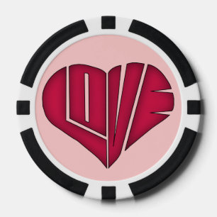 Lot De Jeton De Poker Pink and Black LOVE Personnalisé Couple Poker Chip