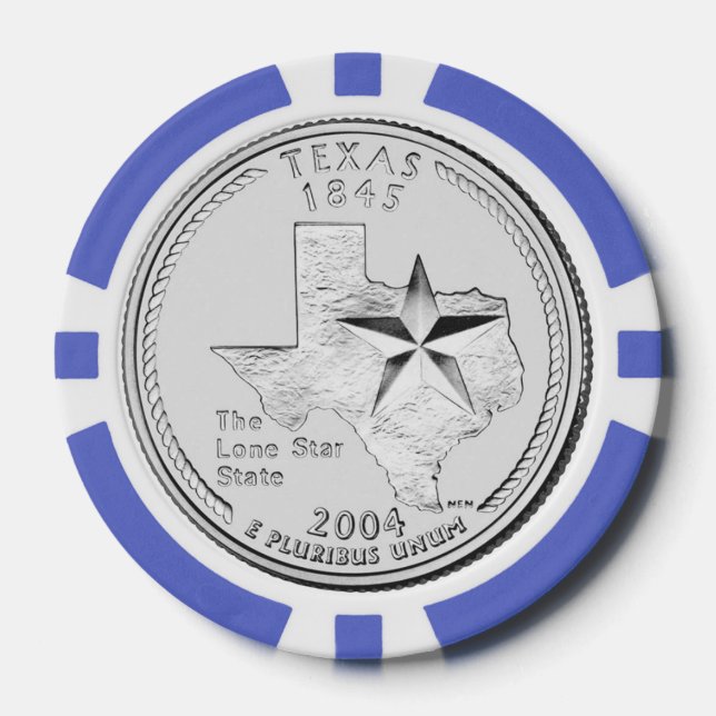 Lot De Jeton De Poker Quartier d'État du Texas (Recto)