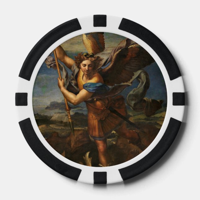 Lot De Jeton De Poker Saint Michel vainquant Satan (Recto)