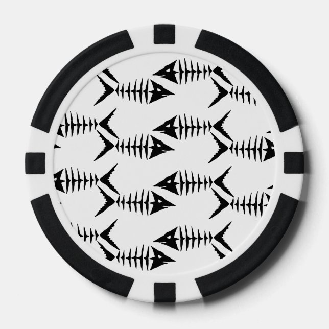 Lot De Jeton De Poker Skeletons de poisson (Recto)
