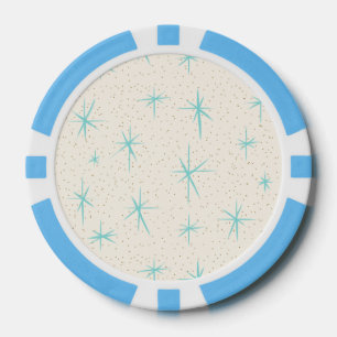 Lot De Jeton De Poker Space Age Turquoise Starburst Poker Chip